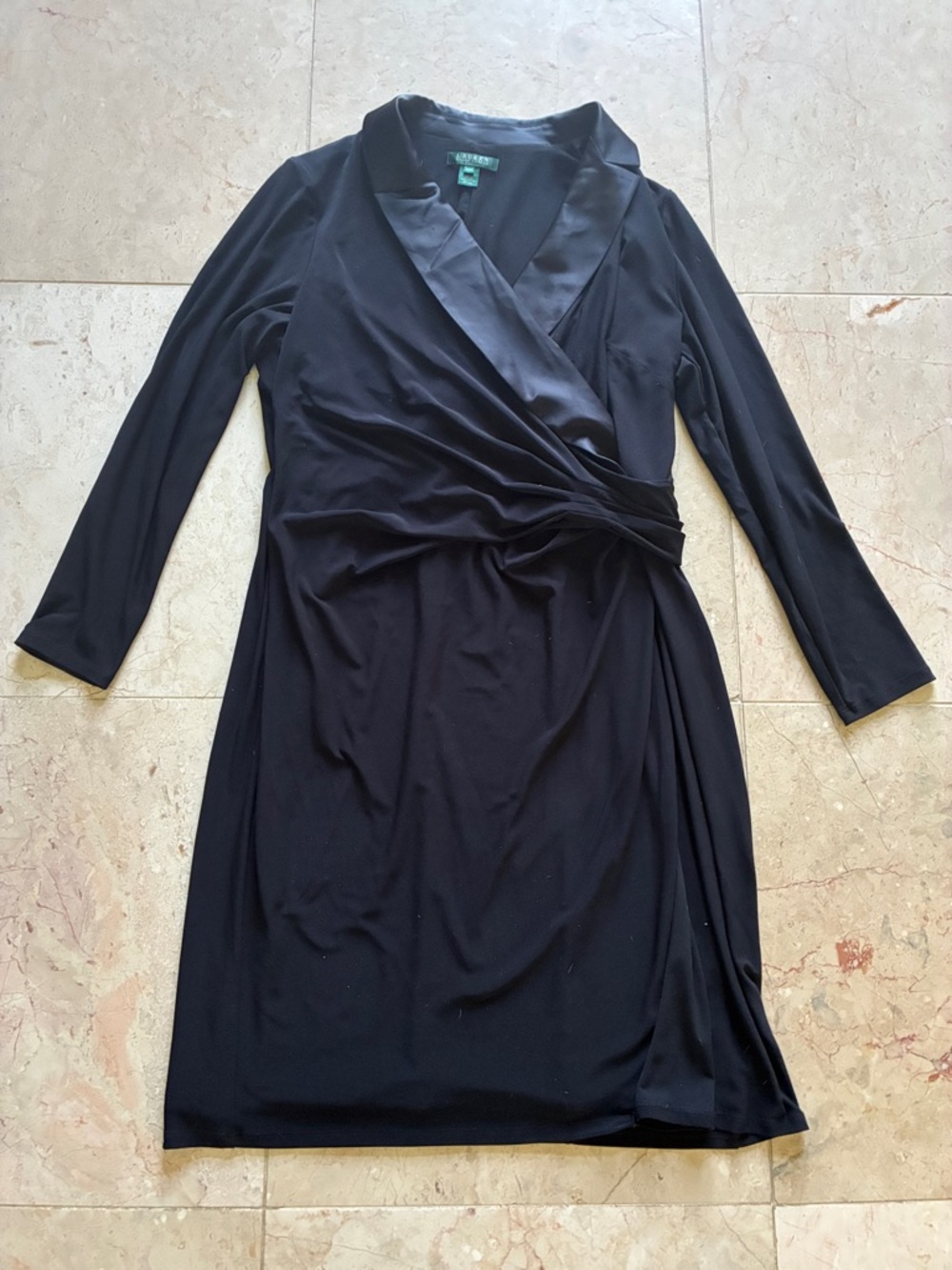 Ralph Lauren Black Long-Sleeve Wrap Dress